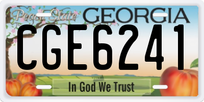 GA license plate CGE6241