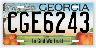 GA license plate CGE6243