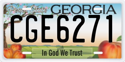 GA license plate CGE6271