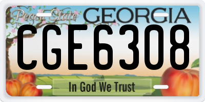 GA license plate CGE6308