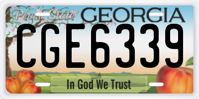 GA license plate CGE6339