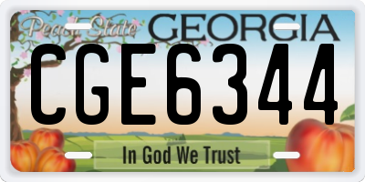 GA license plate CGE6344