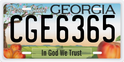 GA license plate CGE6365