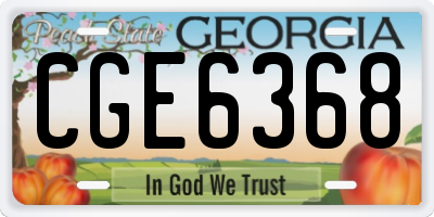 GA license plate CGE6368