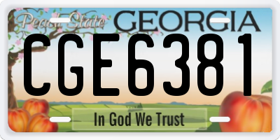 GA license plate CGE6381