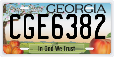 GA license plate CGE6382