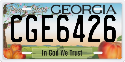 GA license plate CGE6426