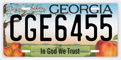 GA license plate CGE6455