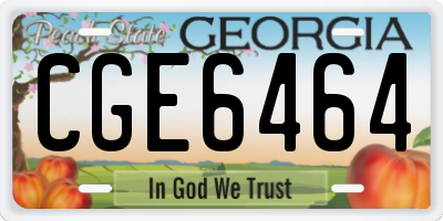 GA license plate CGE6464