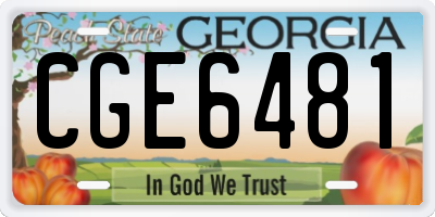 GA license plate CGE6481