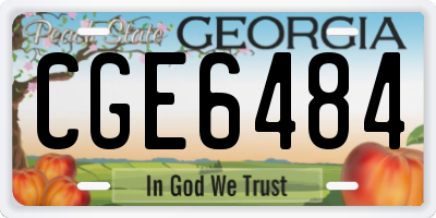 GA license plate CGE6484