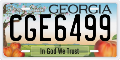 GA license plate CGE6499