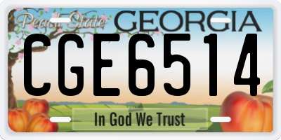 GA license plate CGE6514