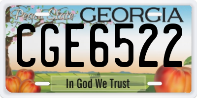 GA license plate CGE6522