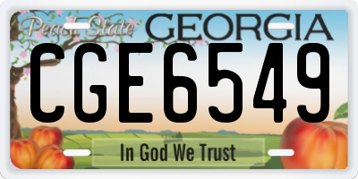 GA license plate CGE6549