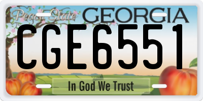 GA license plate CGE6551