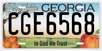 GA license plate CGE6568
