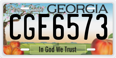 GA license plate CGE6573