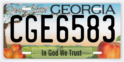 GA license plate CGE6583