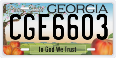 GA license plate CGE6603