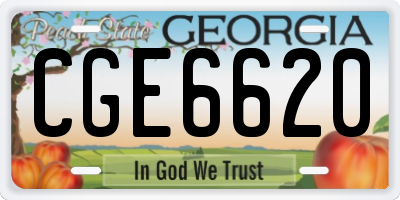 GA license plate CGE6620