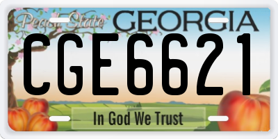 GA license plate CGE6621