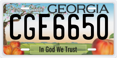 GA license plate CGE6650