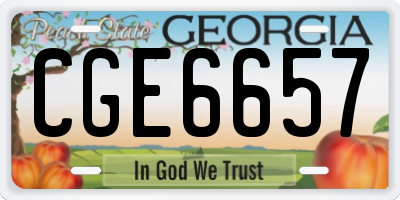 GA license plate CGE6657