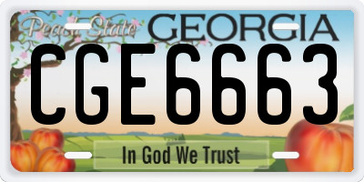 GA license plate CGE6663