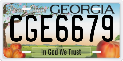 GA license plate CGE6679