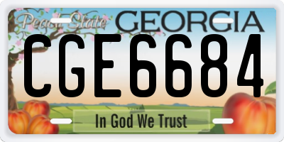 GA license plate CGE6684
