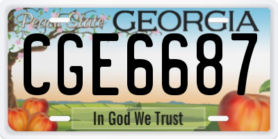 GA license plate CGE6687
