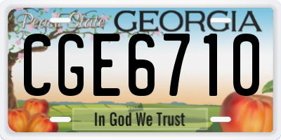 GA license plate CGE6710