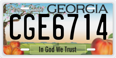 GA license plate CGE6714