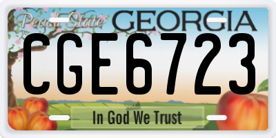 GA license plate CGE6723