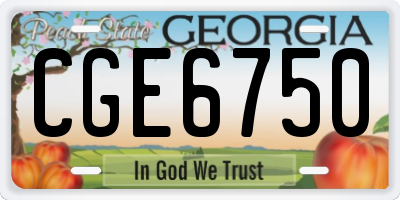 GA license plate CGE6750