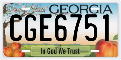 GA license plate CGE6751