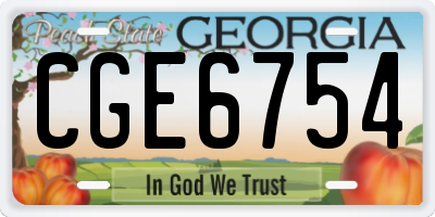 GA license plate CGE6754