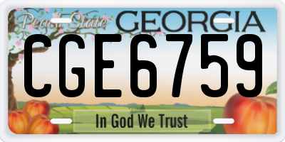 GA license plate CGE6759
