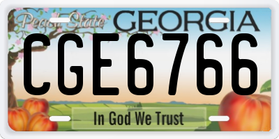 GA license plate CGE6766
