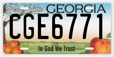 GA license plate CGE6771