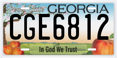 GA license plate CGE6812