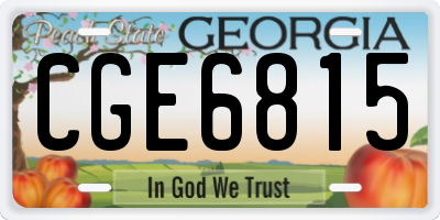 GA license plate CGE6815