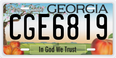 GA license plate CGE6819