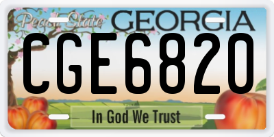 GA license plate CGE6820