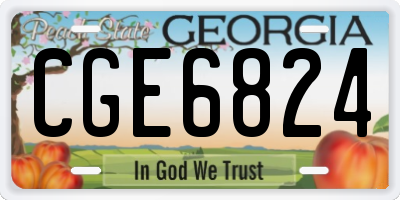 GA license plate CGE6824