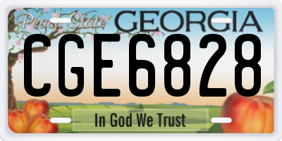 GA license plate CGE6828