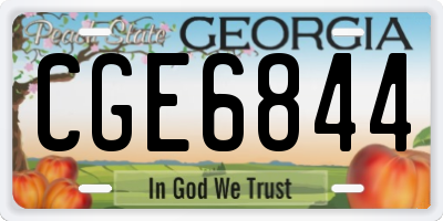 GA license plate CGE6844