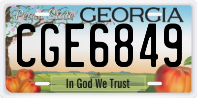 GA license plate CGE6849