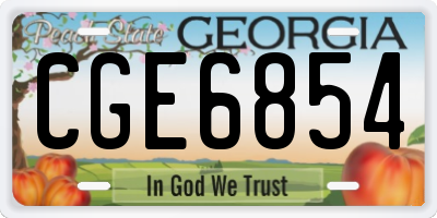 GA license plate CGE6854